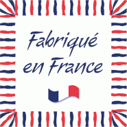 Etiquette cadeau adhésive Fabriqué en France blanc 35x35mm - par 500