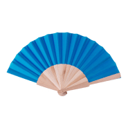 Éventail en polycoton - éléments en bois - couleur bleu - poids 41g Éventail en polycoton - éléments en bois - couleur bleu - poids 41g