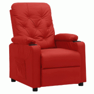 Fauteuil inclinable Rouge bordeaux Similicuir Modèle Ovianor - 339128