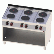 Fourneau électrique 6 feux avec soubassement 400 V - REDFOX - SP 70/120 E