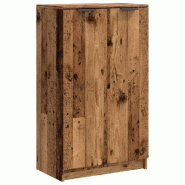 Helloshop26 - Armoire à chaussures moderne rangement design 59 x 35 x 100 cm en bois d'ingénierie vieux bois 02_0050994 - Bois massif 3000236686853