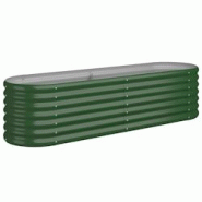 Helloshop26 - Jardinière bac lit surélevé plantes fleurs terrasse jardin de jardin acier enduit de poudre 152 x 40 x 36 cm vert 02_0039577 - 300021 Helloshop26 - Jardinière bac lit surélevé plantes fleurs terrasse jardin de jardin acier enduit de poudre 152 x 40 x 36 cm vert 02_0039577 - 300021