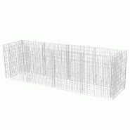 Helloshop26 - Jardinière lit surélevé plantes fleurs jardin à gabion acier 360 x 90 x 100 cm 02_0001277 - 3000076471534