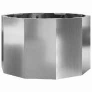 Helloshop26 - Jardinière ronde moderne extérieur 60 x 60 x 35 cm résistance intempéries touche élégante en acier galvanisé argent 02_0052983 -