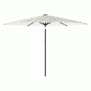 Helloshop26 - Parasol de jardin avec mât en acier 288 x 288 x 225 cm protection contre le soleil ambiance cosy en polyester blanc 02_0056403 - blanc