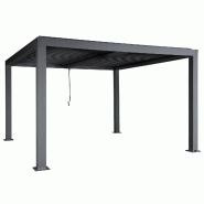 Mendler Pergola HWC-L46, pavillon de jardin à lamelles, structure en aluminium de 11cm, gouttière résistante aux tempêtes, 3x4m ~ anthracite - gri