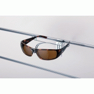 Présentoir lunettes gris - acier - pour fond rainuré - Ø du fil 6 et 3mm
