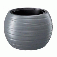 Prosperplast - Pot rond avec réservoir 36 L Maze en plastique, coloris Gris pierre, 43,6x43,6x29,9 cm - gris plastique ZA1517