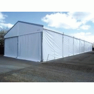 Tente de stockage classique / structure fixe en aluminium / ancrage au sol avec platine / 25 x 8 x 4 m