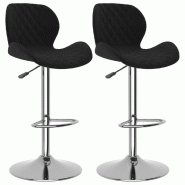 VidaXL Tabourets de bar lot de 2 noir velours Modèle Aero Panorama Concept - 334908