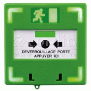 Admv6310 - déclencheur manuel vert lumineux - l.86 x h.86 x p.44 mm