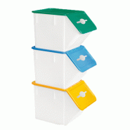 Bacs tri sélectif 40L et couvercles lot de 3 Gilac