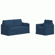 Canapé 2 pcs Bleu 158 x 78 x 80 cm tissu Modèle Apex Soleil Élite - Matériau naturel 8721364374300