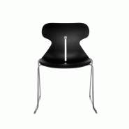 Chaise visiteurs avec piètement traineau Daryl - Noir_0