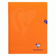 Clairefontaine Lot de 10 Cahier Mimesys 24x32, 48p./24 feuilles 90 g/m² piquées, coloris orange, Séyès - 3329683833116