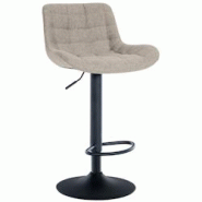 Décoshop26 - Tabouret de bar x1 structure métallique noir assise en tissu taupe avec surpiqûres 10_0005448 - noir 3000252648385 Décoshop26 - Tabouret de bar x1 structure métallique noir assise en tissu taupe avec surpiqûres 10_0005448 - noir 3000252648385