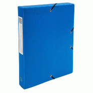 Exacompta - Réf. 59782E - 8 boites de Classement Exabox Dos 40mm polypropylène 7/10e OPAK - A4 - Bleu clair - bleu plastique 59782E