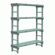 Gastro-Inox Rea Étagère Euro avec 4 étagères en plastique 1600x400x1750mm - GAS-308142