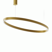 Gea Luce Lampe À Suspension Criseide S/1G Oval - 100W Led 3000K Dimmable En Or Brossé, Structure En Aluminium Et Diffuseur En Silicone - Gealuce - d