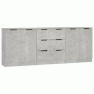 Helloshop26 - Buffet bahut commode armoire meuble de rangement organisateur cuisine salle de séjour salons 3 pcs bois d'ingénierie 02_0037131 - 3000 Helloshop26 - Buffet bahut commode armoire meuble de rangement organisateur cuisine salle de séjour salons 3 pcs bois d'ingénierie 02_0037131 - 3000