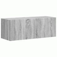 Helloshop26 - Lot de 2 meubles TV muraux modernes avec étagères rangement 60 x 31 x 29 cm en bois d'ingénierie gris sonoma 02_0054882 - gris Bois m