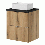 Helloshop26 - Meuble sous lavabo salle de bain rangement design 50 x 71 x 40 cm effet chêne noir 03_0009993 - 3000224981120