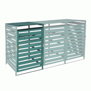 Mendler XL Habillage de poubelle pour 1/2 personnes Extension HWC-H62, Box pour poubelles, 114x67x97cm bois massif ~ vert foncé - vert Bois massif 82
