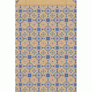 Pochettes cadeau kraft mosaique bleue 12x4,5x20 cm  - par 150_0