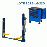 Pont élévateur à 2 colonnes 4 tonnes et servante d'atelier avec ouverture latérale