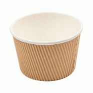 Pot à soupe double paroi carton ondulé brun intérieur blanc 500ml - par 500