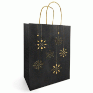 Sac kraft Snow noir et or 18+8X22cm - par 50