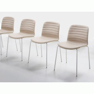 Lot de 4 chaises de collectivité Liù S M TS piètement laqué, coque tapissée Lot de 4 chaises de collectivité Liù S M TS piètement laqué, coque tapissée