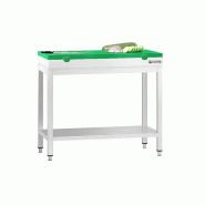 Table inox de découpe avec plan vert - Profondeur 700 mm | Ggm - 800_0