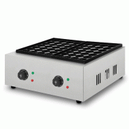 VERTES Takoyaki Machine Electrique Appareil a Takoyaki 4000W Acier Inox, Thermostat, 2x Température Réglable en Continu Jusqu'à 300 °C - argenté