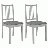 VidaXL Chaises à manger avec coussins lot de 2 gris bois solide Modèle Vega Master Panorama - 247638