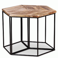 VidaXL Table basse Bois de manguier massif 56x48x40 cm Modèle Atlas Work Élite - 243976XL