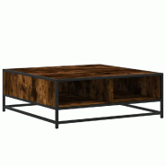 VidaXL Table basse chêne fumé 80x80x30 cm bois d'ingénierie et métal Modèle Mirage Pro - 848771