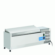 Vitrine réfrigérée inox pour condiments, 5 bacs GN1/4. Dimensions 120x33,5x28,1 cm. Température +2°C/+8°C. Cool Head VRX 12/33S/S - 1794
