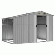Abri de jardin gris 277x192,5x179 cm acier galvanisé Modèle AbriForme 137 - 8720845894900