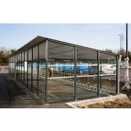 Abri vélos medium sécurisé - design moderne avec toiture inclinée - profondeur 3,20 m