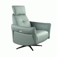 AC ANGEL CERDA Angel Cerdá Fauteuil relax pivotant en cuir vert turquoise 5174C 81 x 90 x 110 - vert fourrure 8435631039761 AC ANGEL CERDA Angel Cerdá Fauteuil relax pivotant en cuir vert turquoise 5174C 81 x 90 x 110 - vert fourrure 8435631039761