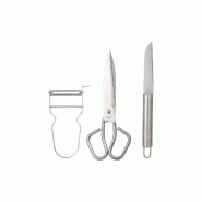 BERGNER - Ensemble de 3 ustensiles de cuisine en acier inoxydable collection Helpy - gris fonte Q3447