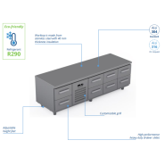 Comptoir réfrigéré bas en acier inoxydable -2000 × 660 × 660 mm - CSTL-20-20222 Comptoir réfrigéré bas en acier inoxydable -2000 × 660 × 660 mm - CSTL-20-20222