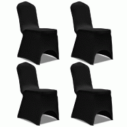 Décoshop26 - Housse de chaise extensible 4 pcs Noir DEC022358 - noir 3001300169609