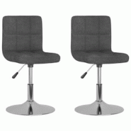 Décoshop26 - Lot de 2 chaises de salle à manger siège pivotant hauteur réglable en tissu gris foncé cadre en acier DEC025249 - gris 3000255152827 Décoshop26 - Lot de 2 chaises de salle à manger siège pivotant hauteur réglable en tissu gris foncé cadre en acier DEC025249 - gris 3000255152827