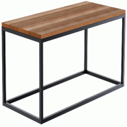 Décoshop26 - Table basse minimaliste au design épuré 100x45x50 cm plateau en chêne massif cadre en métal thermolaqué noir 10_0009162 - noir mét