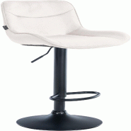 Décoshop26 - Tabouret de bar x1 pivotant forme ergonomique surpiqûres décoratives en velours crème cadre en métal noir 10_0005768 - beige métal