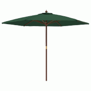 Helloshop26 - Parasol de jardin avec mât en bois 299 x 240 cm vert 02_0008369 - 3000447247768