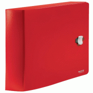 LEITZ Lot de 5 Boite à élastique Recycle 25x33, dos de 25, en polypro recyclé, coloris rouge - rouge 46230025