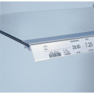 Porte étiquette tablette verre 26x688mm finition cristal